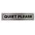 Classic Sign High Quality Brushed Metallic Quiet Please Sticker Silver and Black